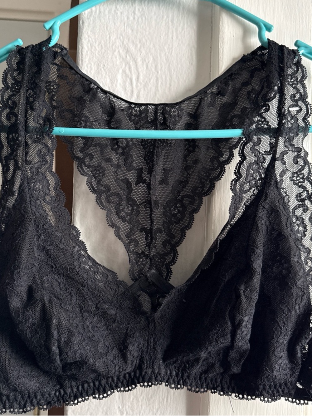 Victoria's Secret Black Lace Bralette with Deep V Racerback
